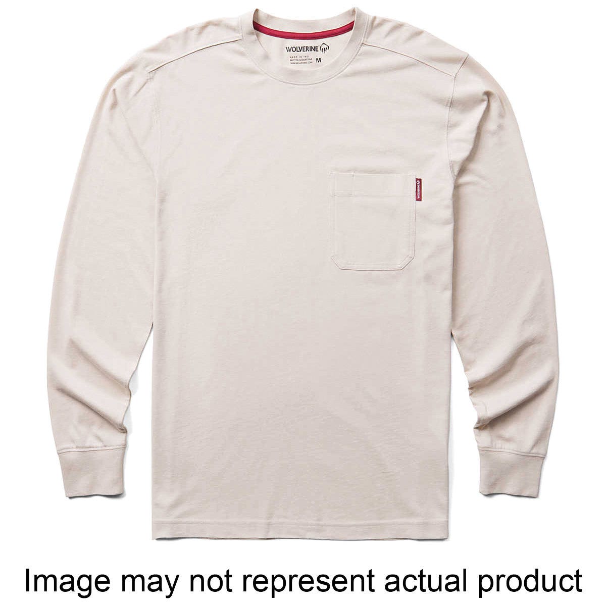 Wolverine W1212000-010-S T-Shirt, S, Regular, Charcoal Heather, Long Sleeve, Traditional Fit