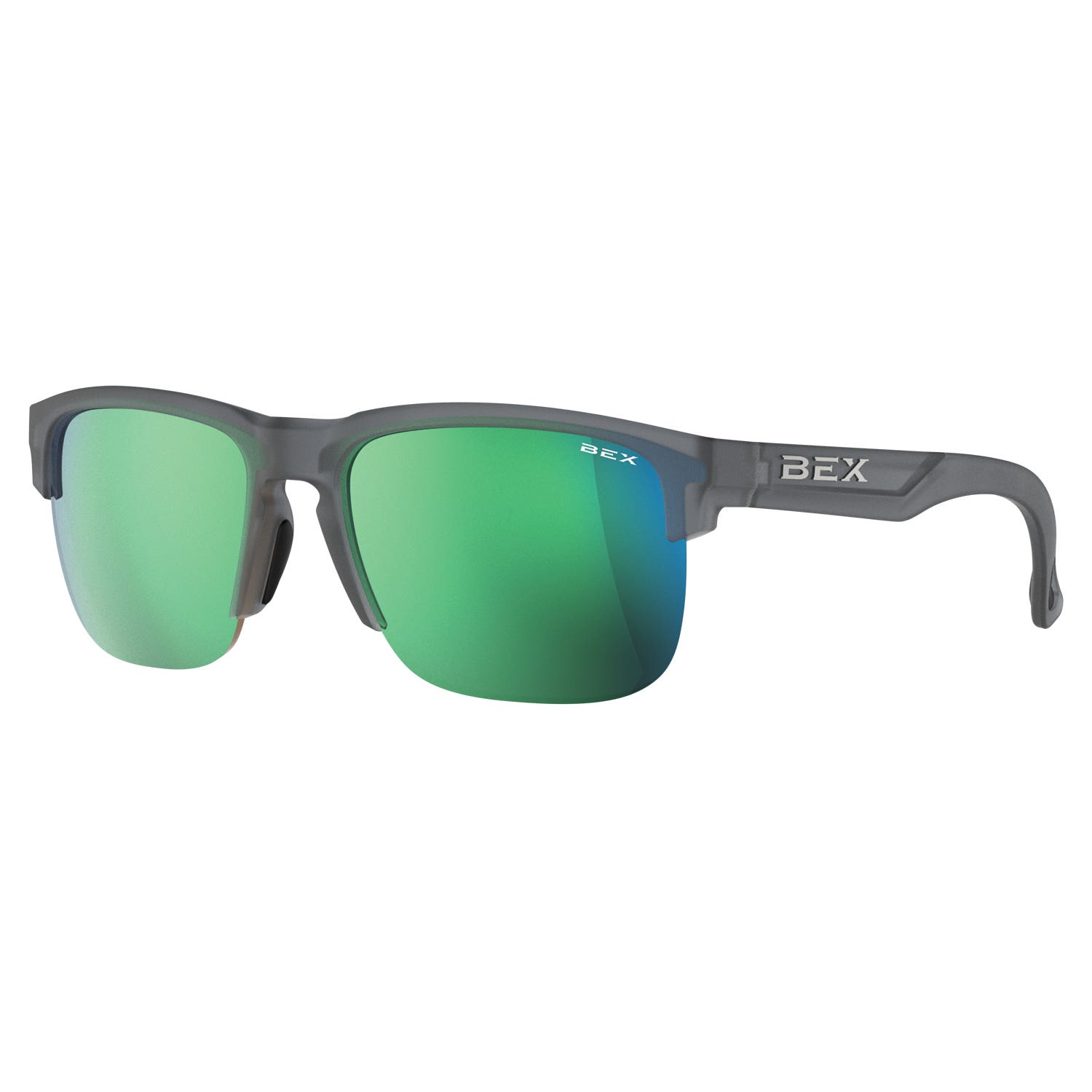 BEX Wildbyrd Series S139FGSG Sunglasses, Half, Curved, Relialite, NYPO Polarized, Frost Gray/Sienna Lens