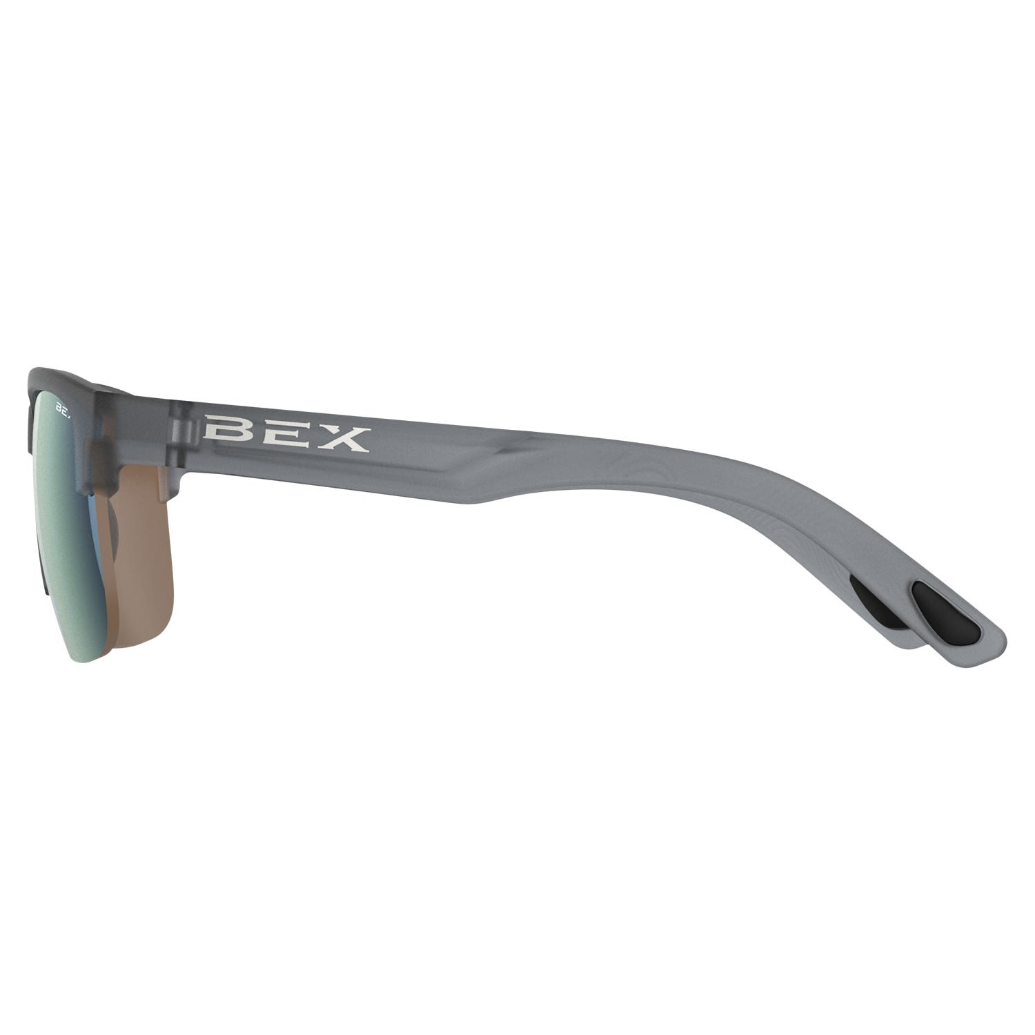 BEX Wildbyrd Series S139FGSG Sunglasses, Half, Curved, Relialite, NYPO Polarized, Frost Gray/Sienna Lens