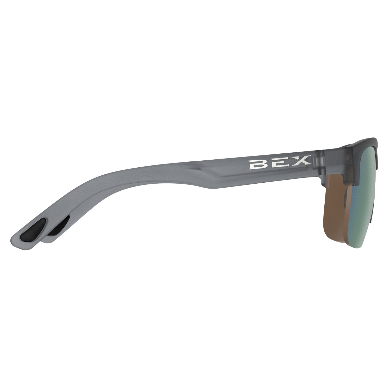 BEX Wildbyrd Series S139FGSG Sunglasses, Half, Curved, Relialite, NYPO Polarized, Frost Gray/Sienna Lens