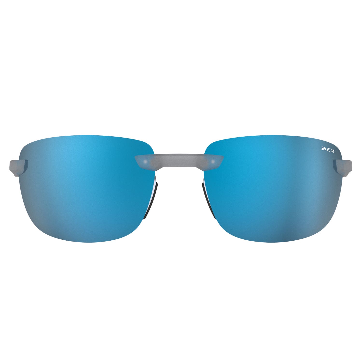 BEX Ripley Series S141SSB Sunglasses, Half, Relialite, NYPO Polarized, Matte Silver/Sienna Lens