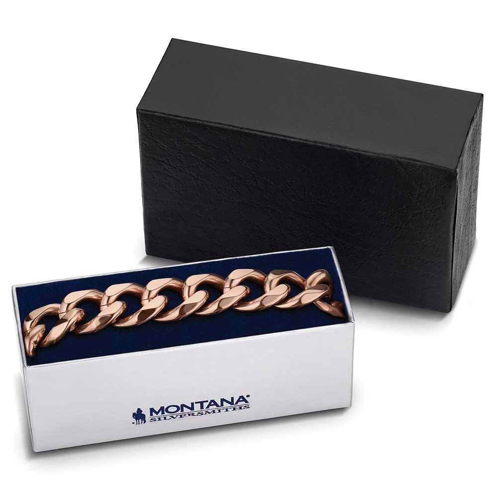 Montana Silversmiths BC6364 Chain Link Bracelet, Men's, Rustic Cuban, Stainless Steel