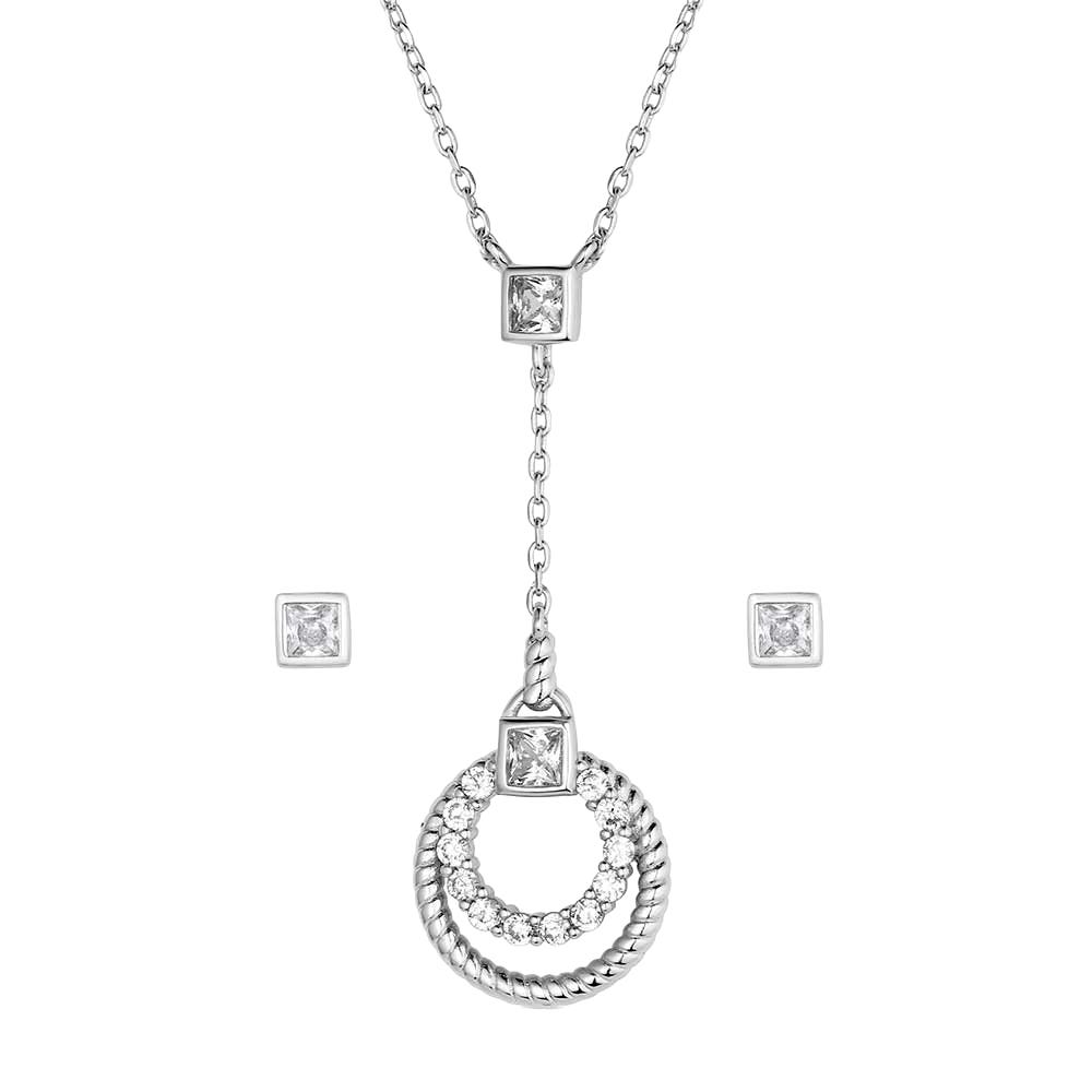 Montana Silversmiths JS6294 Jewelry Set, Women's, Twilight Riata, Cubic Zirconia, Brass