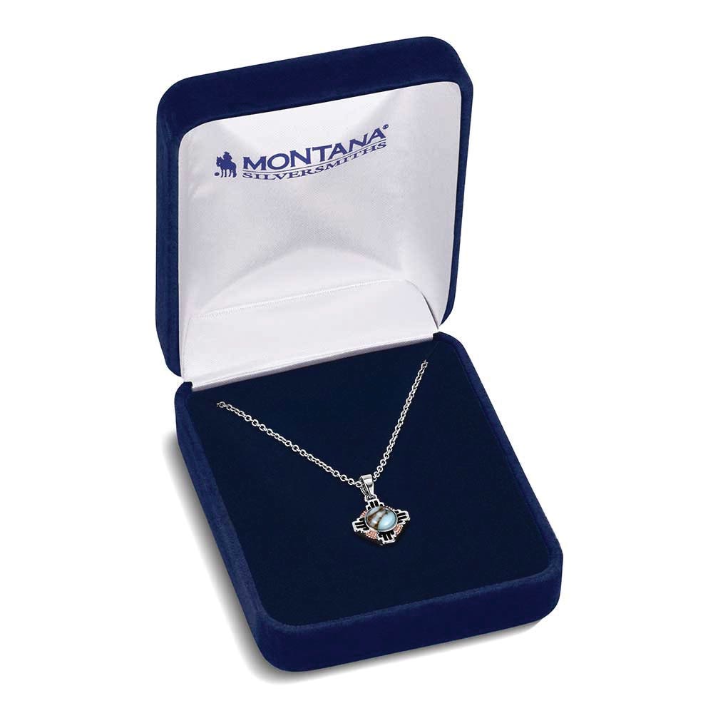Montana Silversmiths NC6398 Necklace, Women's, Sun Seeker, Turquoise, Brass