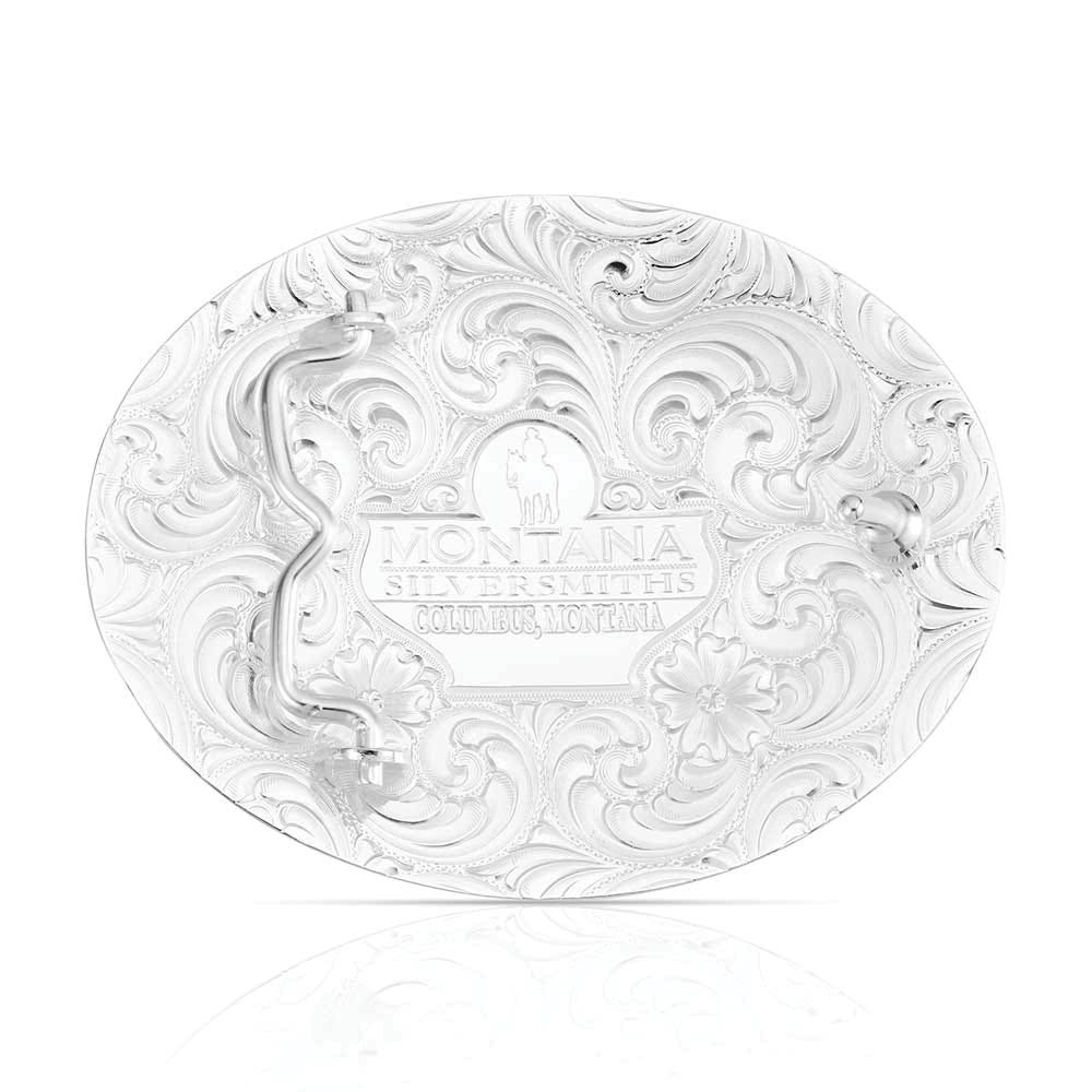 Montana Silversmiths Relentless Christian Cowboy Oval Belt Buckle