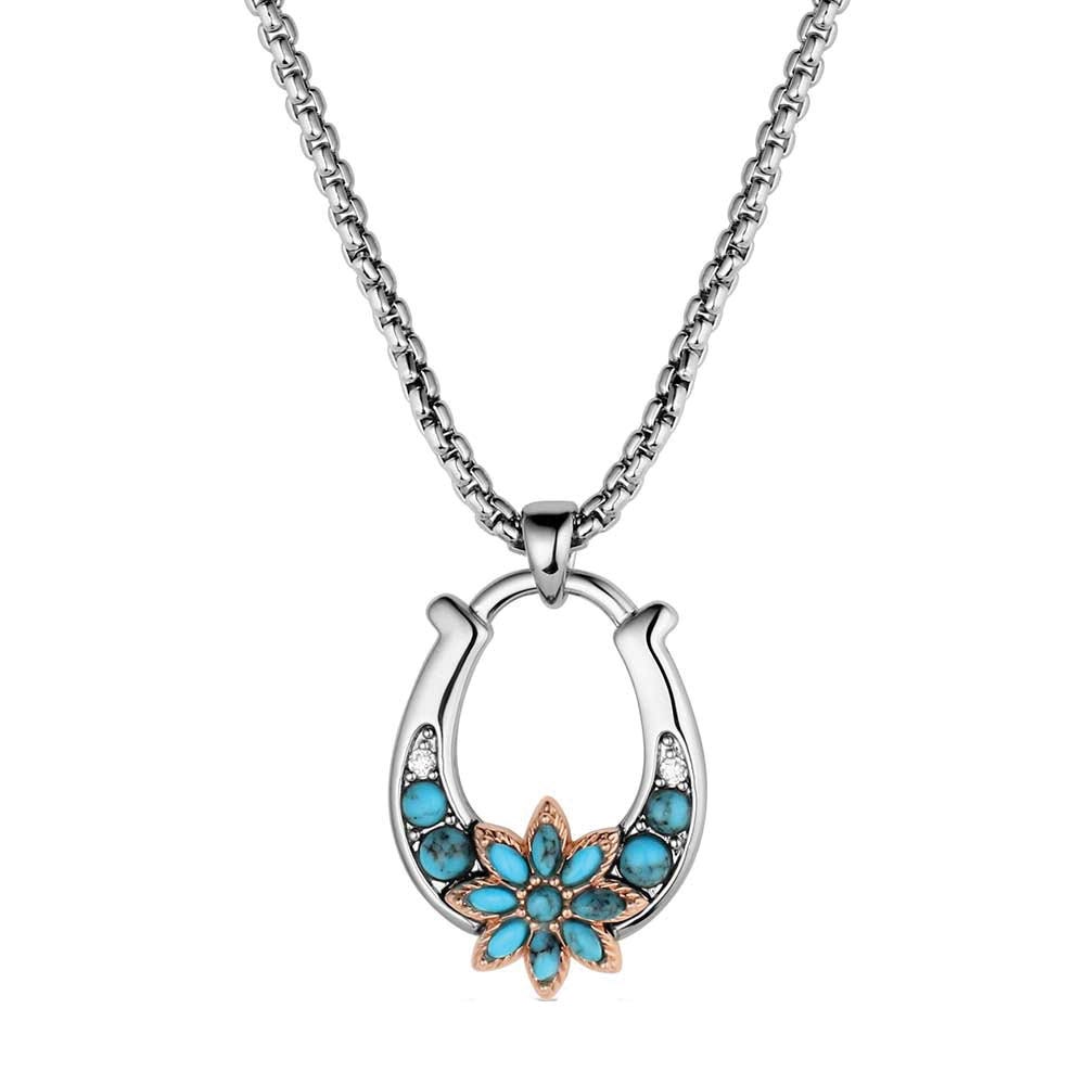 Montana Silversmiths NC6401 Necklace, Women's, Spring Pastures, Turquoise, Brass