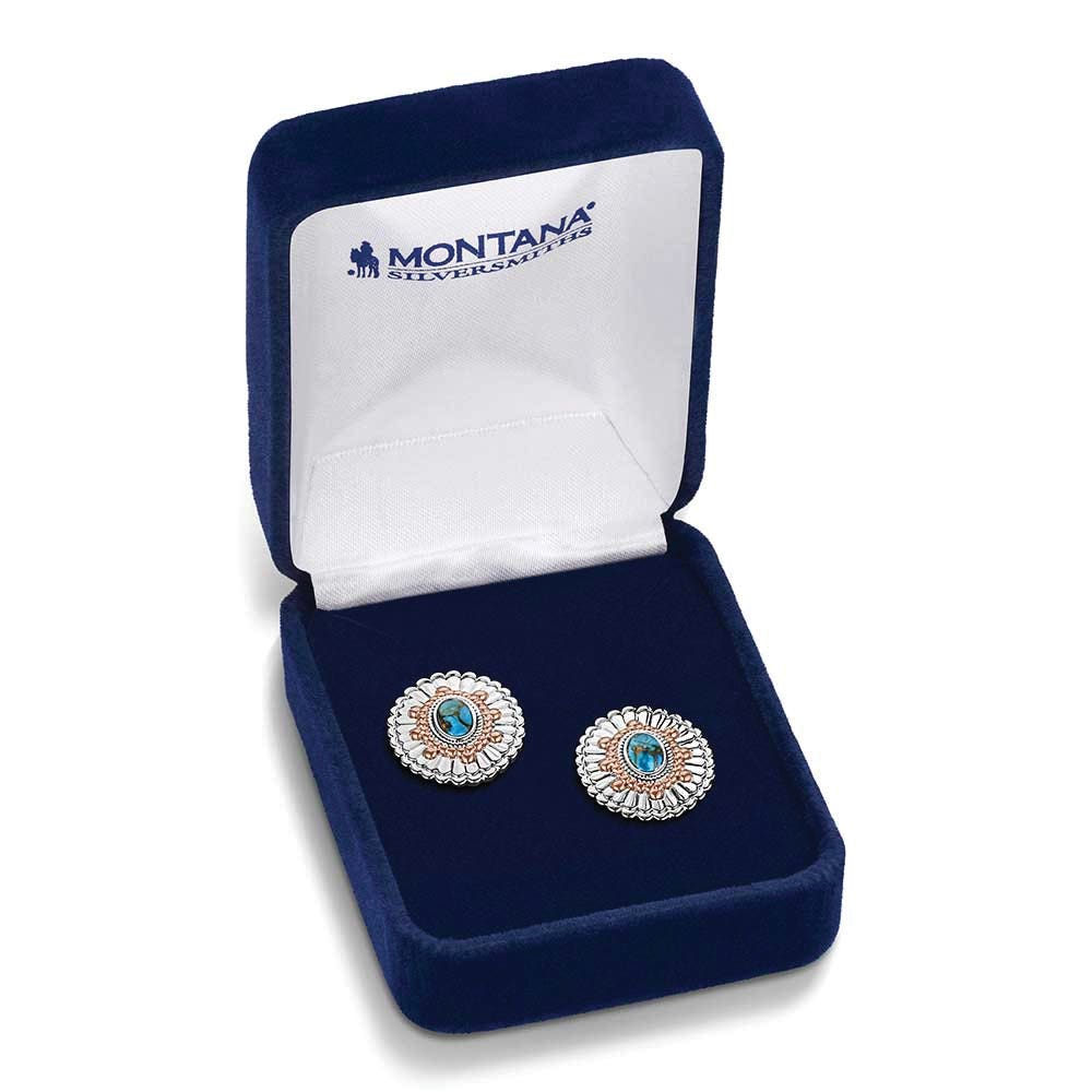 Montana Silversmiths ER6399 Earrings, Women's, Sunburst, Turquoise, Brass