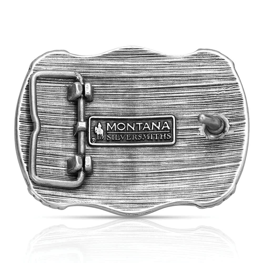 Montana Silversmiths Longhorn Scalloped Belt Buckle