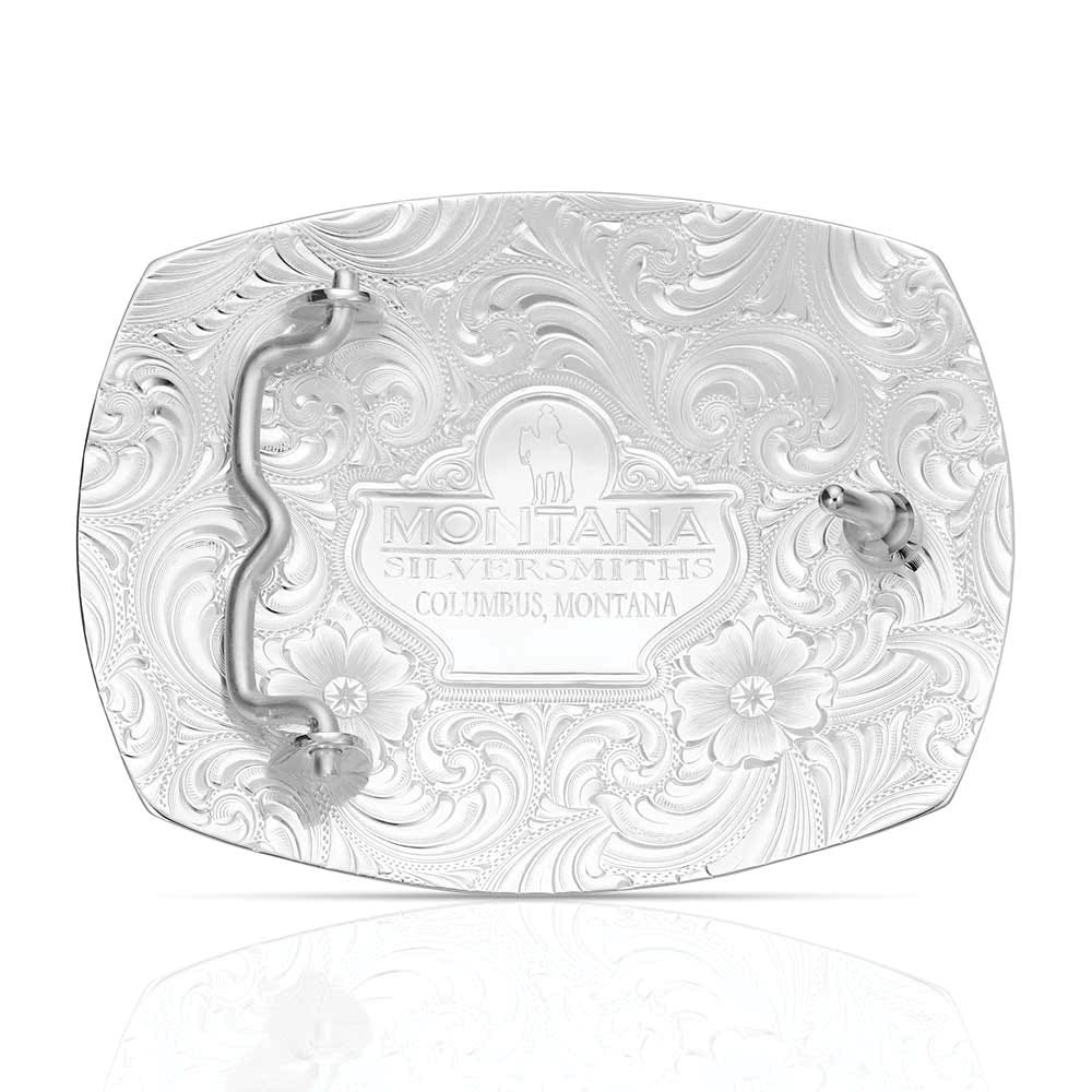 Montana Silversmiths Buffalo Skull Square Belt Buckle