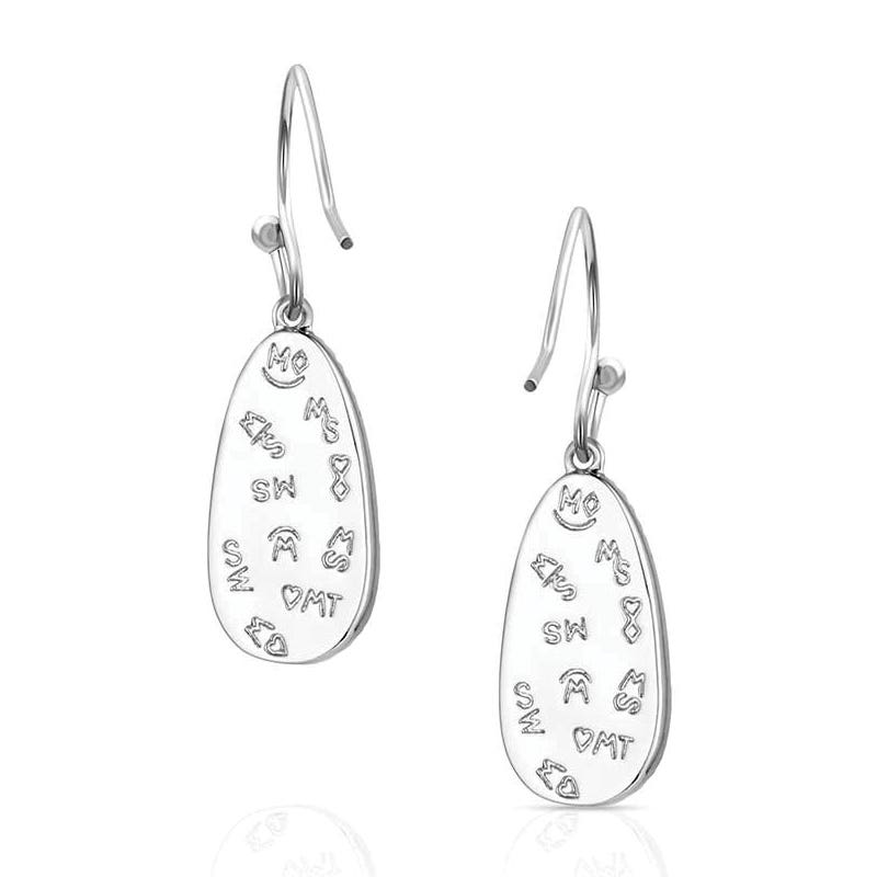 Montana Silversmiths ER6400 Earrings, Women's, Pointed Path, Turquoise, Brass