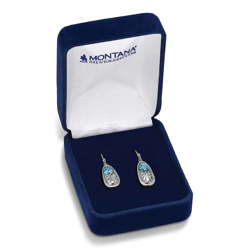 Montana Silversmiths ER6400 Earrings, Women's, Pointed Path, Turquoise, Brass