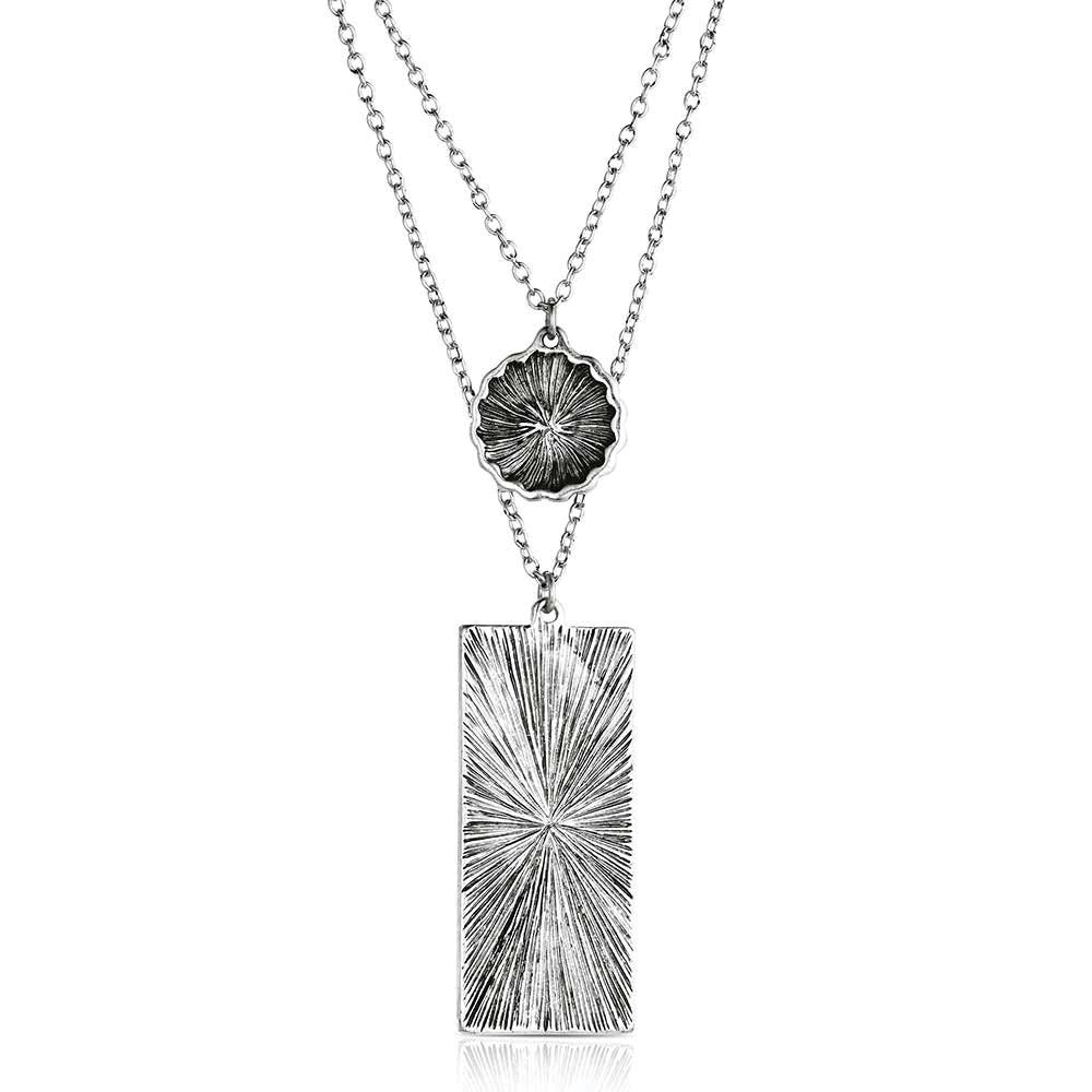 Montana Silversmiths ANC6356 Attitude Necklace, Women's, Bar B, Howlite, Pink, Zinc Alloy