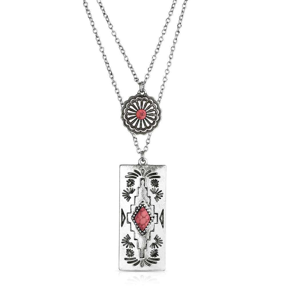 Montana Silversmiths ANC6356 Attitude Necklace, Women's, Bar B, Howlite, Pink, Zinc Alloy