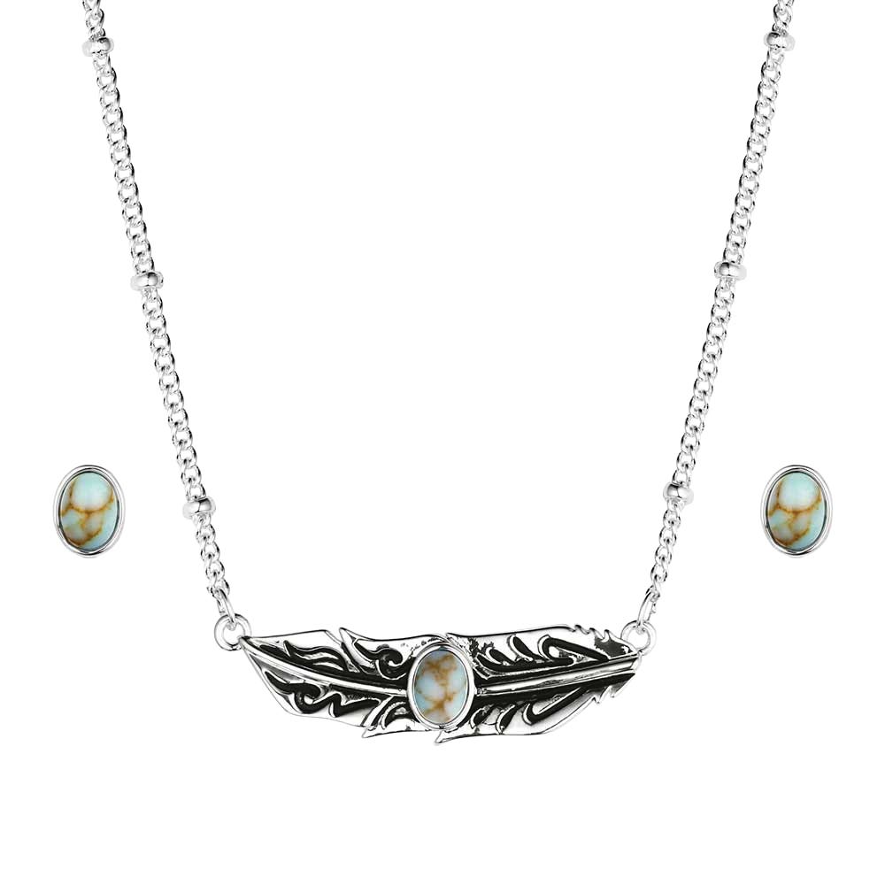 Montana Silversmiths JS6389 Jewelry Set, Women's, Beads, Windsong, Turquoise, Brass