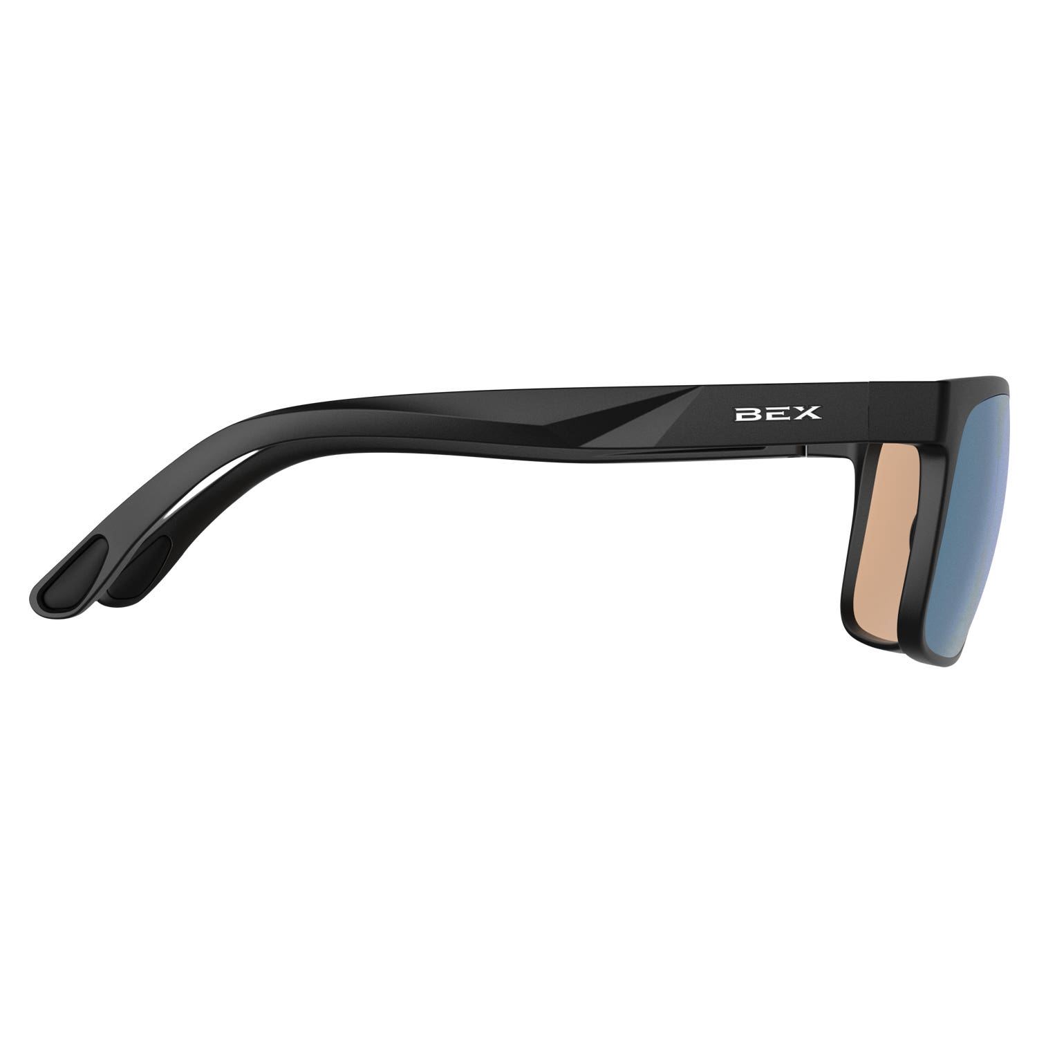 BEX Jaebyrd X OTG Series S156BSB Sunglasses, Full, Curved, Relialite, NYPO Polarized, Matte Black/Sienna Lens