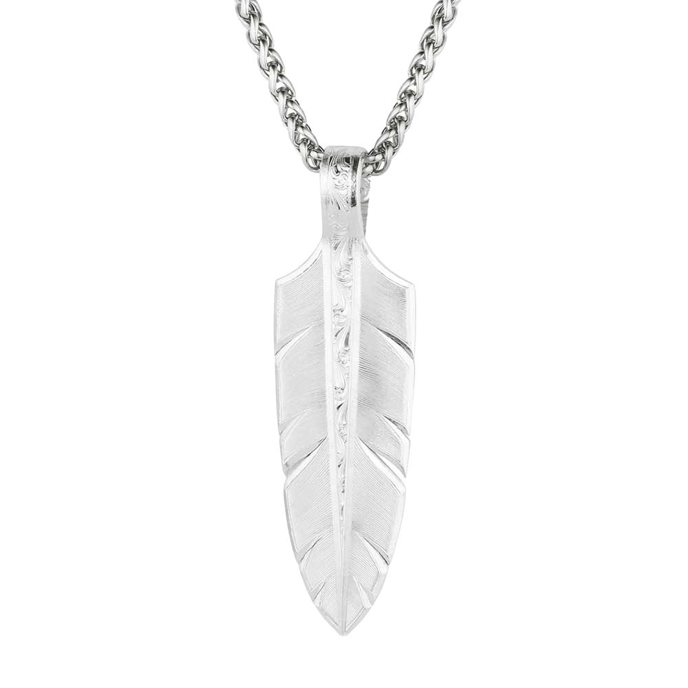 Montana Silversmiths NC6279 Necklace, Men's, Freedom and Strength Feather, Brass