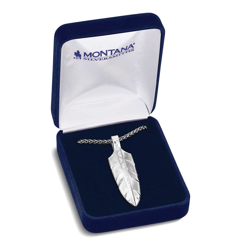 Montana Silversmiths NC6279 Necklace, Men's, Freedom and Strength Feather, Brass