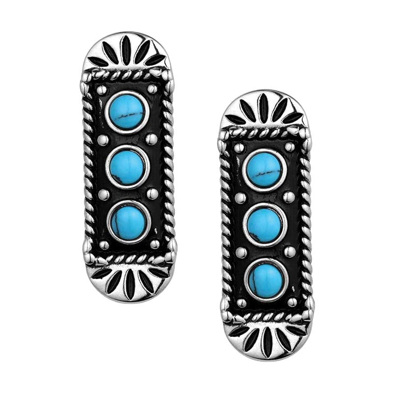 Montana Silversmiths ER6390 Earrings, Women's, The Open Road, Turquoise, Brass