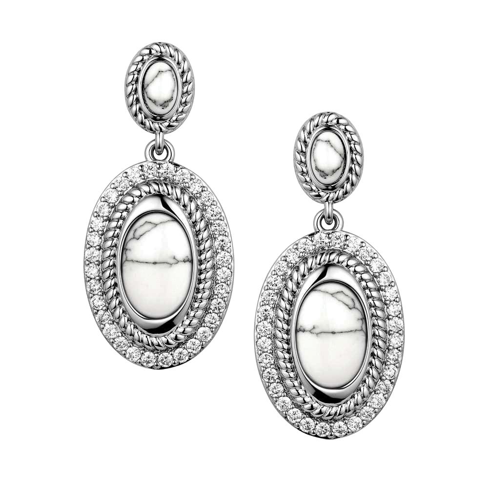 Montana Silversmiths ER6403 Earrings, Women's, Glacial Peak, Cubic Zirconia, Howlite, Brass