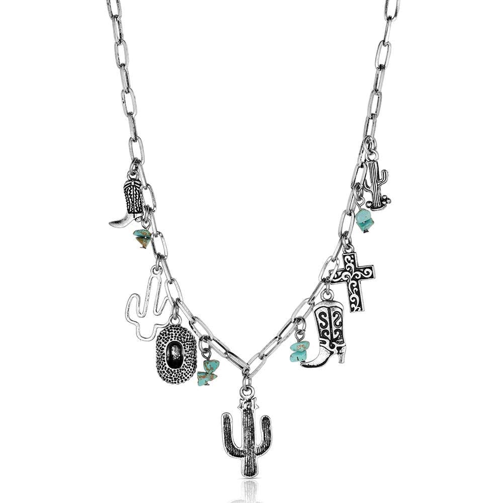 Montana Silversmiths ANC6357 Attitude Necklace, Women's, Cowgirl Charm, Turquoise, Zinc Alloy