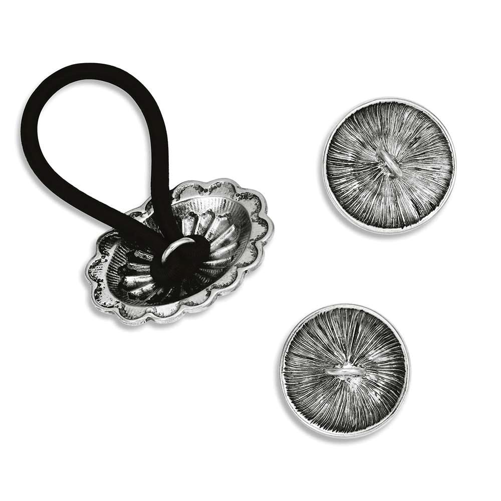 Montana Silversmiths APT6343 High-Desert Hair Tie Set, Zinc Alloy, Silver