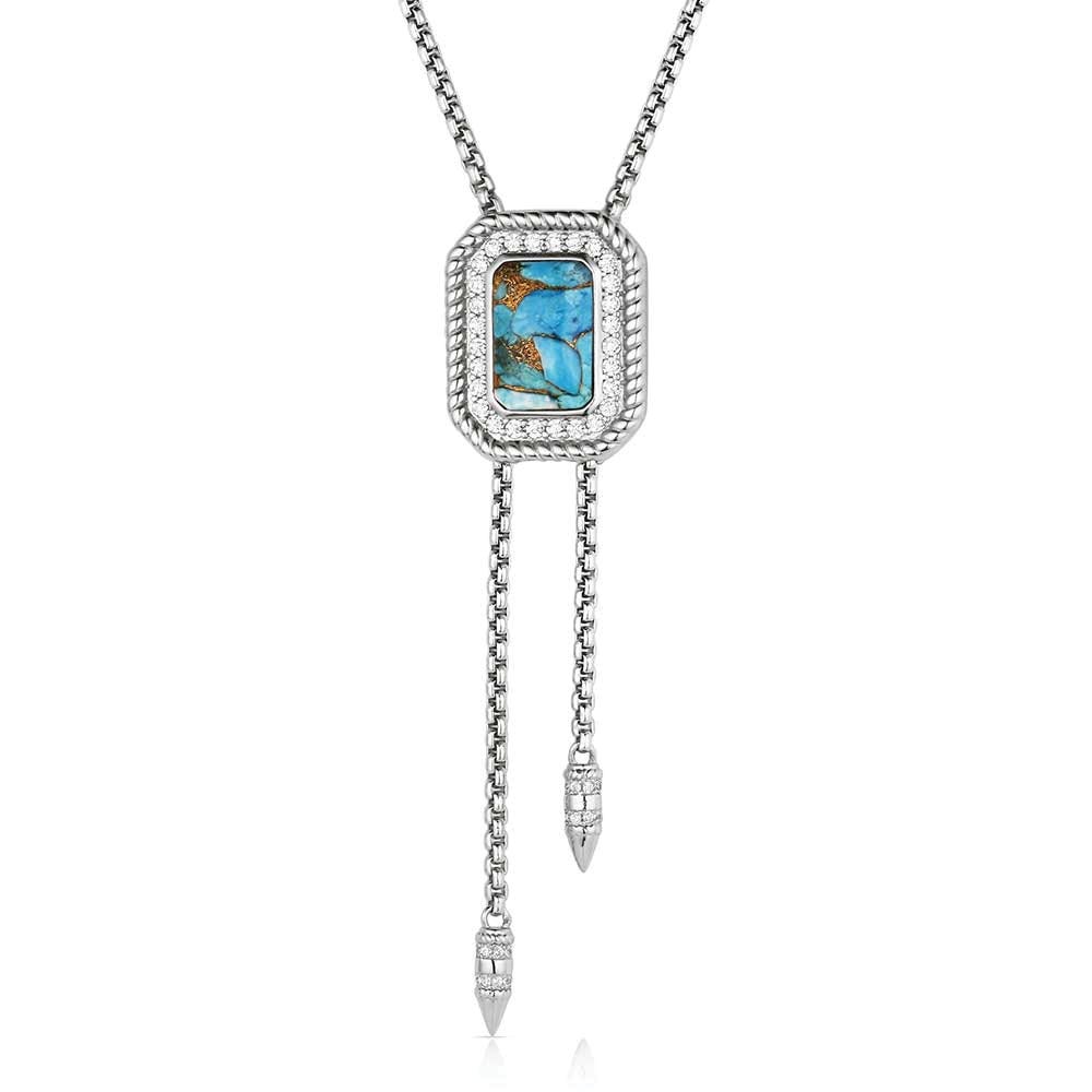 Montana Silversmiths NC6407 Necklace, Women's, Glam, Cubic Zirconia, Turquoise, Brass