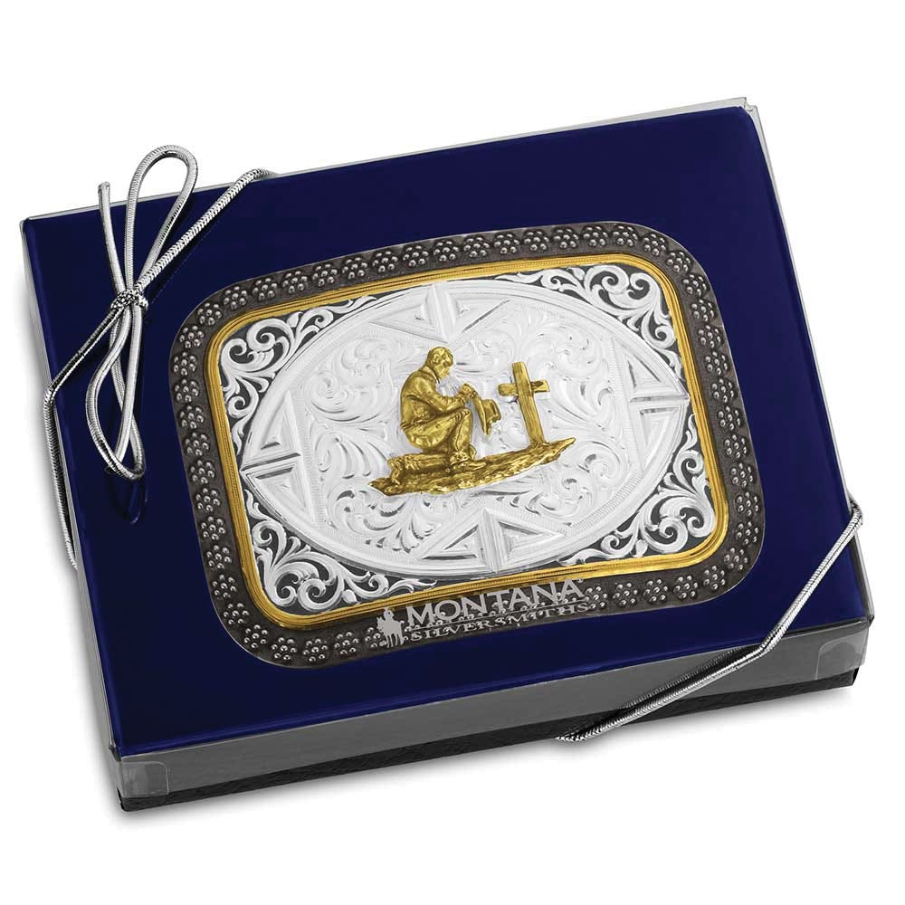 Montana Silversmiths Desert Sky Praying Cowboy Rectangular Belt Buckle