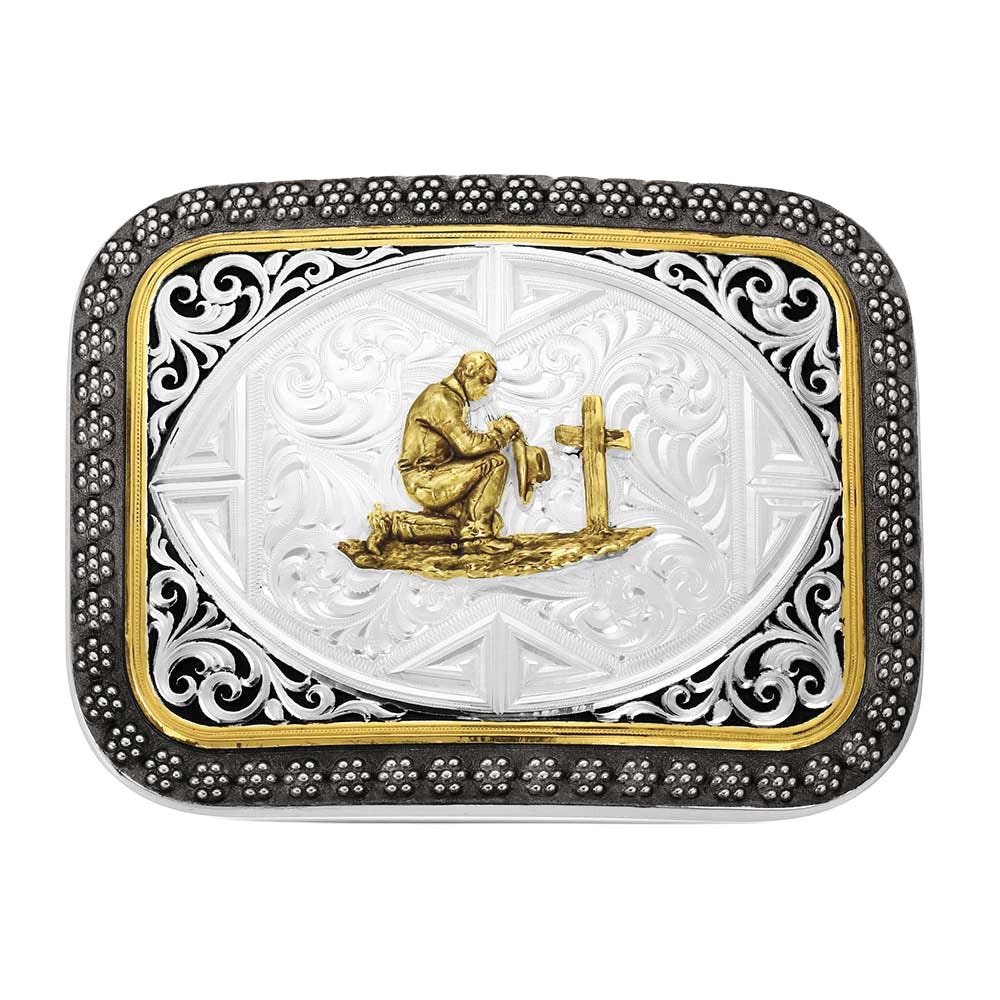 Montana Silversmiths Desert Sky Praying Cowboy Rectangular Belt Buckle