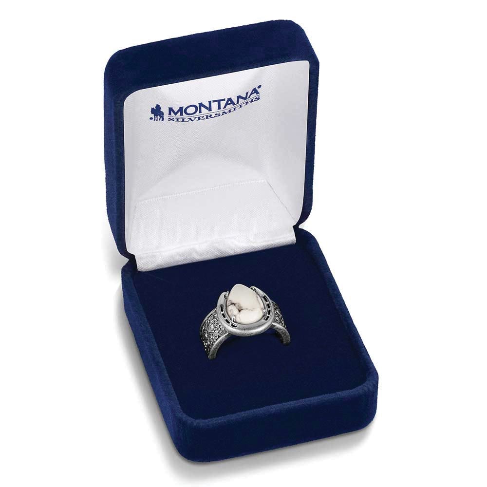 Montana Silversmiths RG6396 Ring, Women's, Pure Luck, Cubic Zirconia, Howlite, Brass
