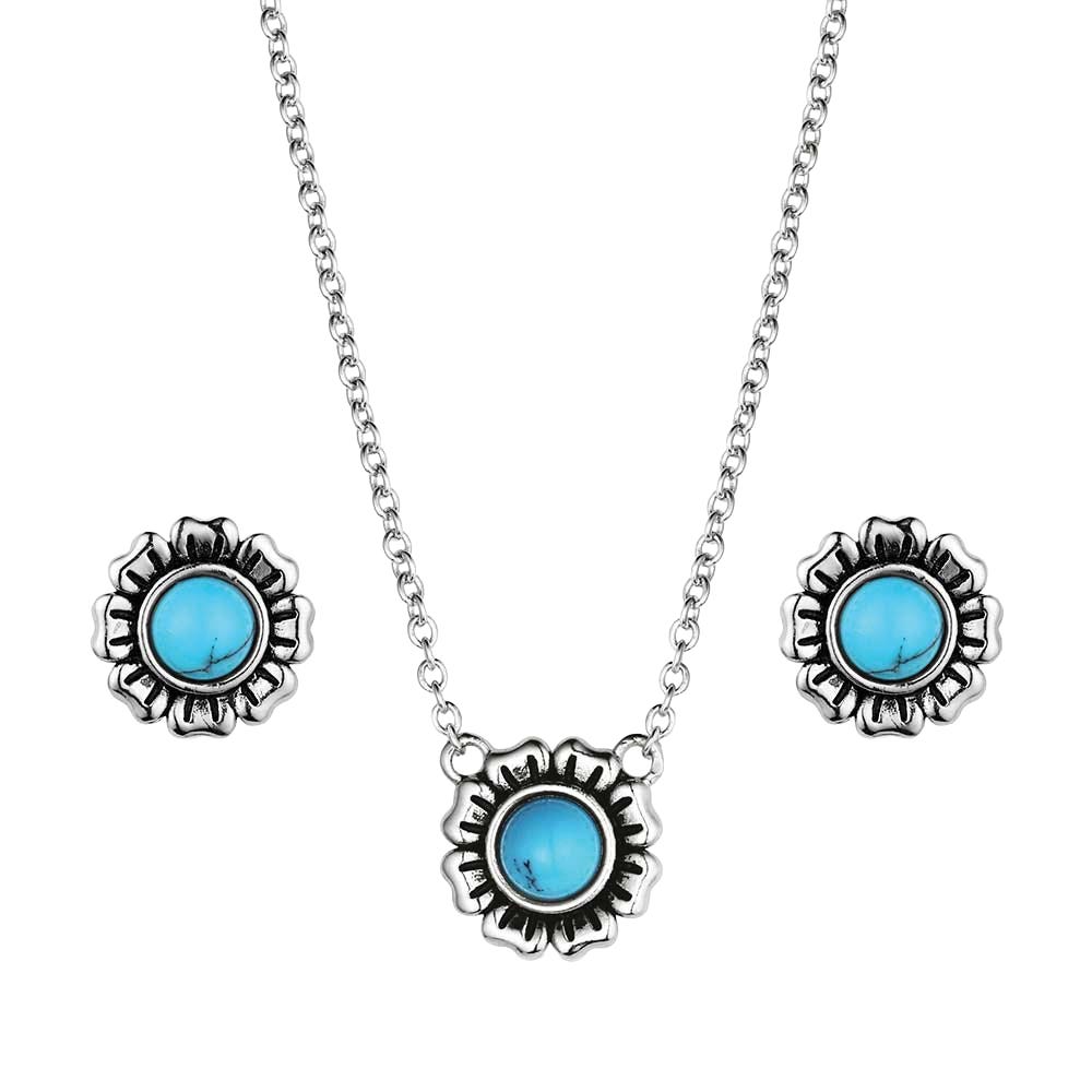 Montana Silversmiths JS6393 Jewelry Set, Women's, Morning Glory, Turquoise, Brass