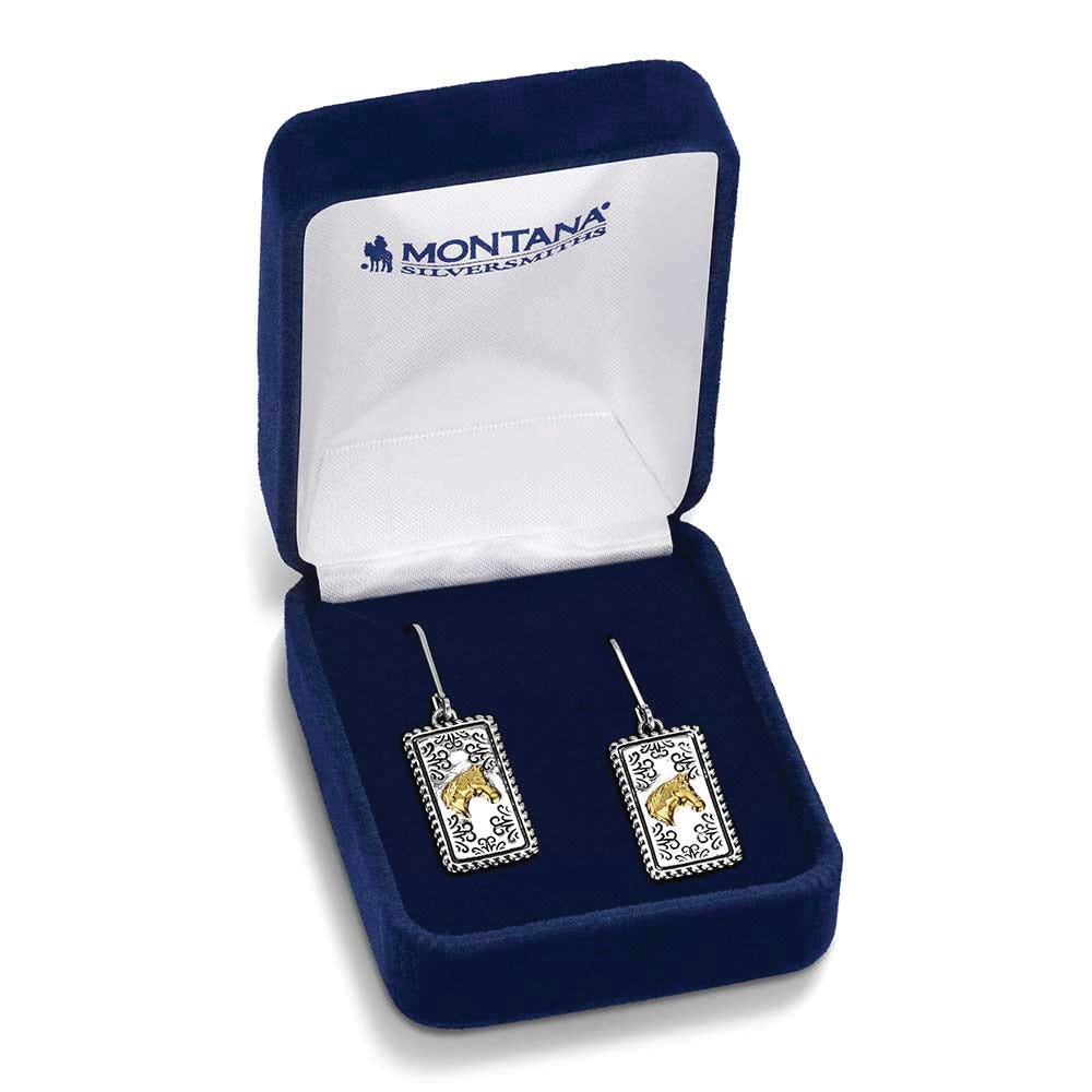 Montana Silversmiths ER6370 Earrings, Women's, Regal Rider, Brass