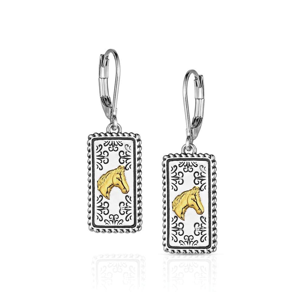 Montana Silversmiths ER6370 Earrings, Women's, Regal Rider, Brass