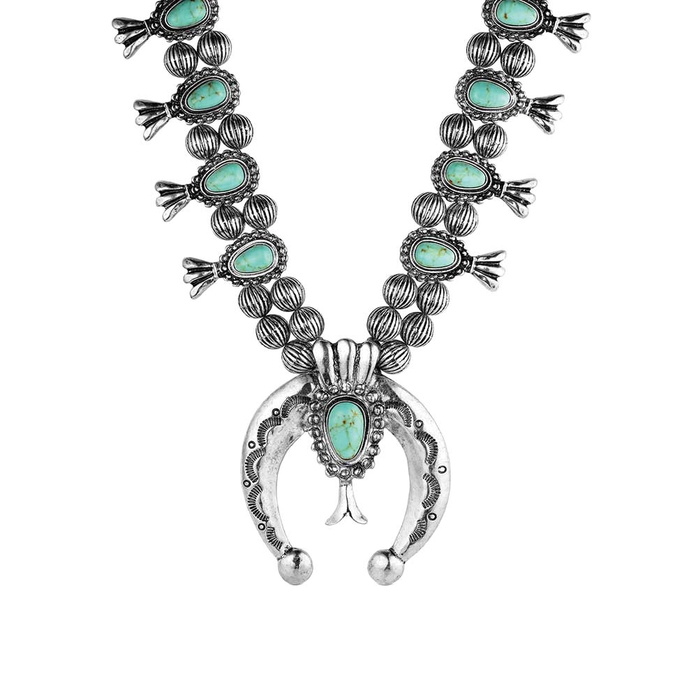 Montana Silversmiths ANC6352 Attitude Necklace, Women's, Mesa Bloom, Turquoise, Zinc Alloy