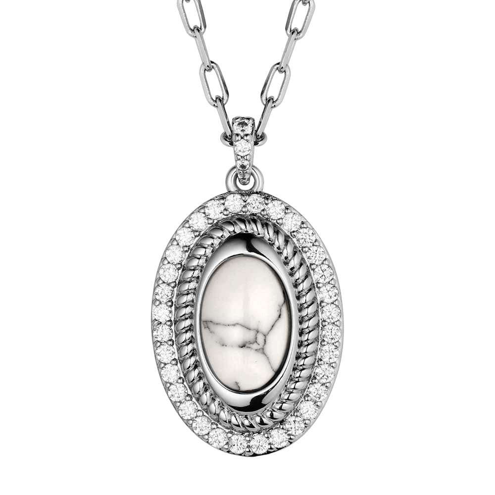 Montana Silversmiths NC6403 Necklace, Women's, Glacial Peak, Cubic Zirconia, Howlite, Brass