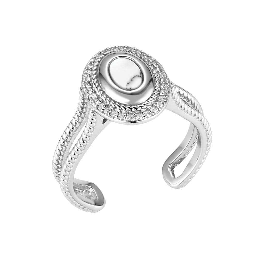 Montana Silversmiths RG6403 Ring, Women's, Glacial Peak, Cubic Zirconia, Howlite, Sterling Silver