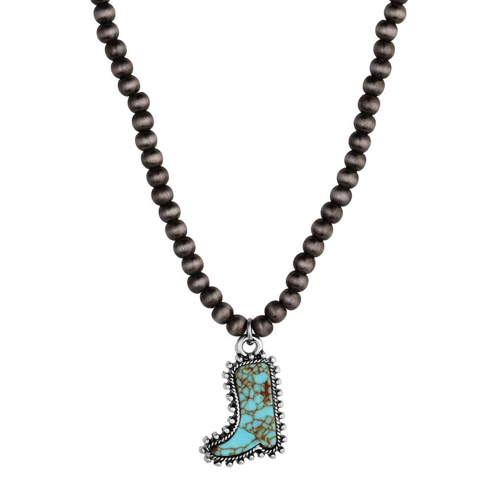 Montana Silversmiths ANC6354 Attitude Necklace, Women's, Beads, Boot Scootin, Turquoise, Zinc Alloy
