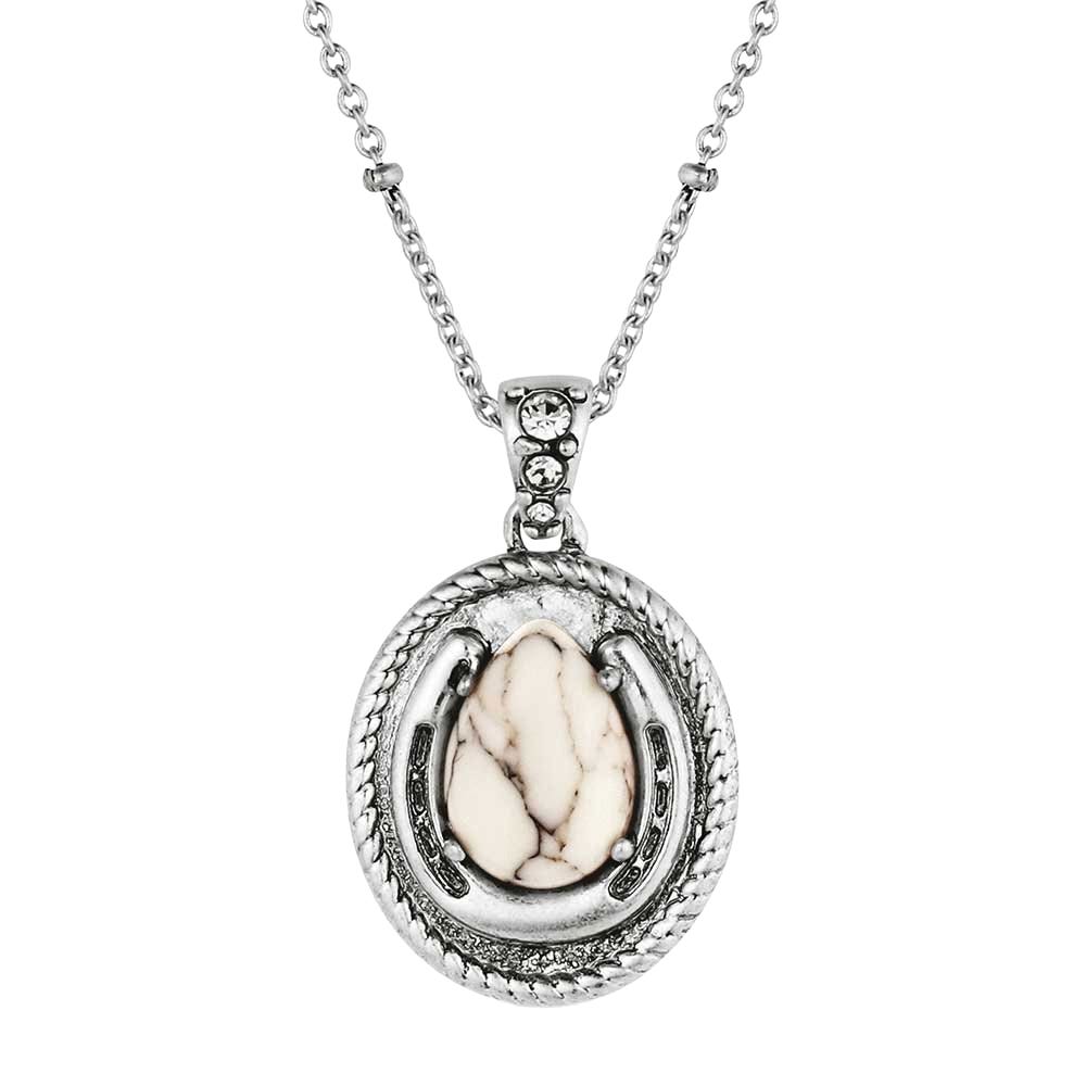 Montana Silversmiths NC6396 Necklace, Women's, Pure Luck, Cubic Zirconia, Howlite, Brass