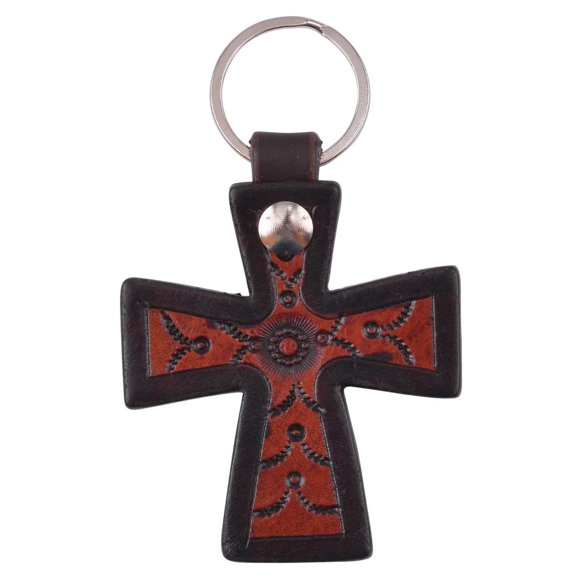 Circle Y KC1000 Key Chain, Cross Tooled Red