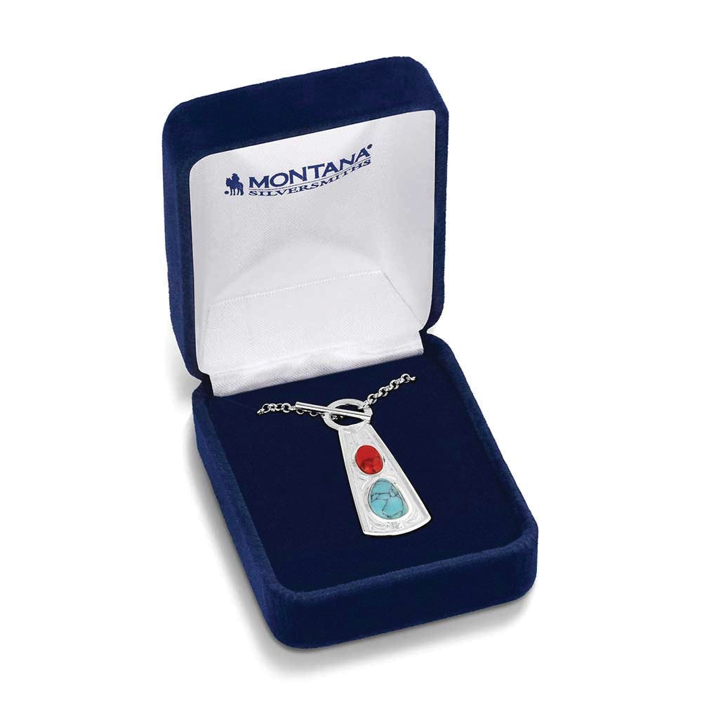 Montana Silversmiths NC6238 Necklace, Women's, Cowgirl Harmony, Red Coral, Turquoise, Brass