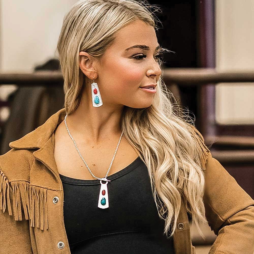 Montana Silversmiths NC6238 Necklace, Women's, Cowgirl Harmony, Red Coral, Turquoise, Brass