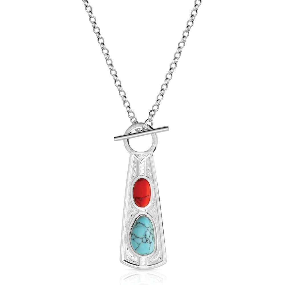 Montana Silversmiths NC6238 Necklace, Women's, Cowgirl Harmony, Red Coral, Turquoise, Brass