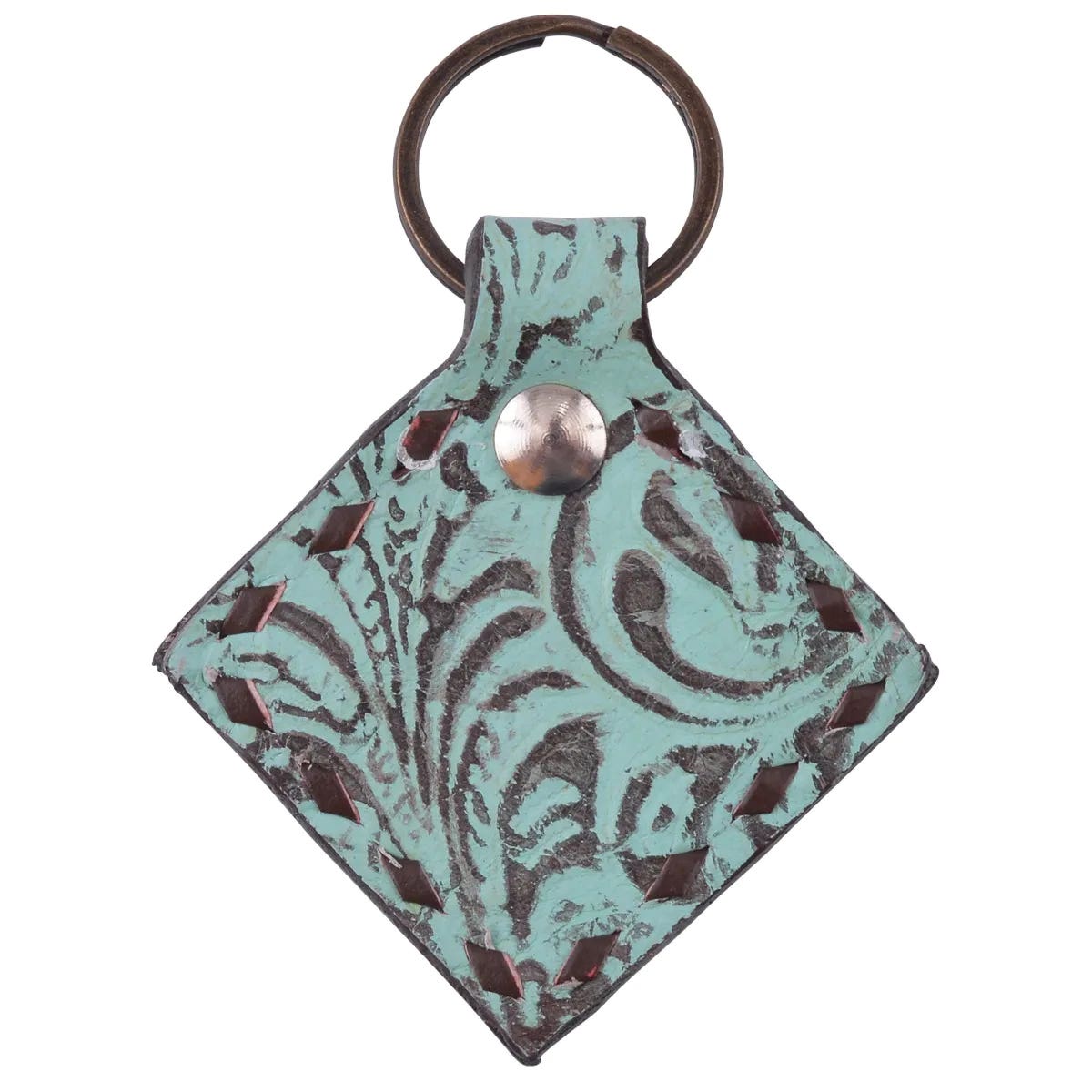 Circle Y KC1009 Key Chain, Diamond Turquoise