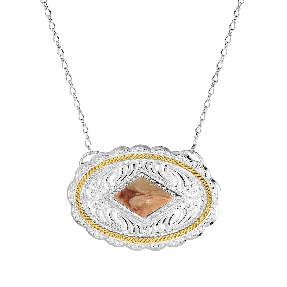 Montana Silversmiths NC6239 Necklace, Women's, Desert Stone, Red Marbled Jasper, Brass
