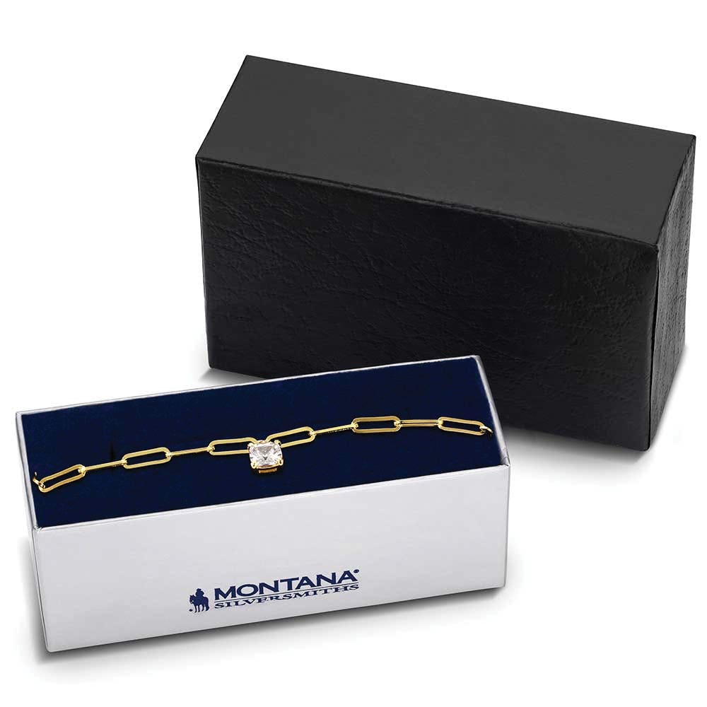 Montana Silversmiths BC6377 Chain Bracelet, Women's, Sapphire Sky, Cubic Zirconia, Brass