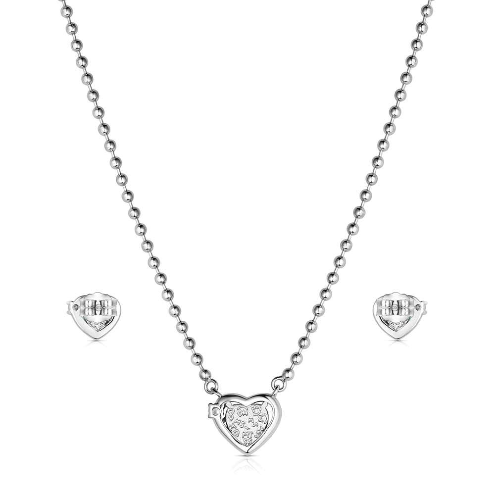 Montana Silversmiths JS6373 Jewelry Set, Women's, Heart, Cubic Zirconia, Turquoise, Brass