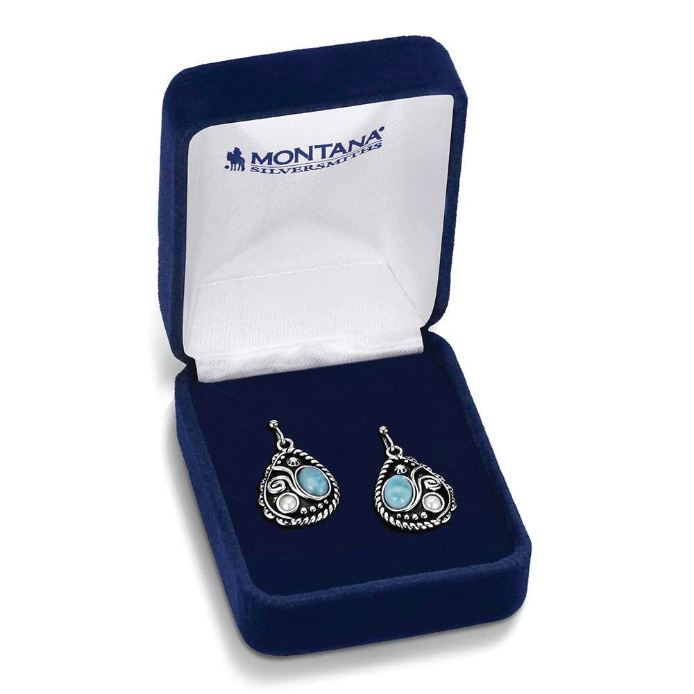 Montana Silversmiths ER6402 Earrings, Women's, Cowgirl Credo, Pearl, Turquoise, Brass