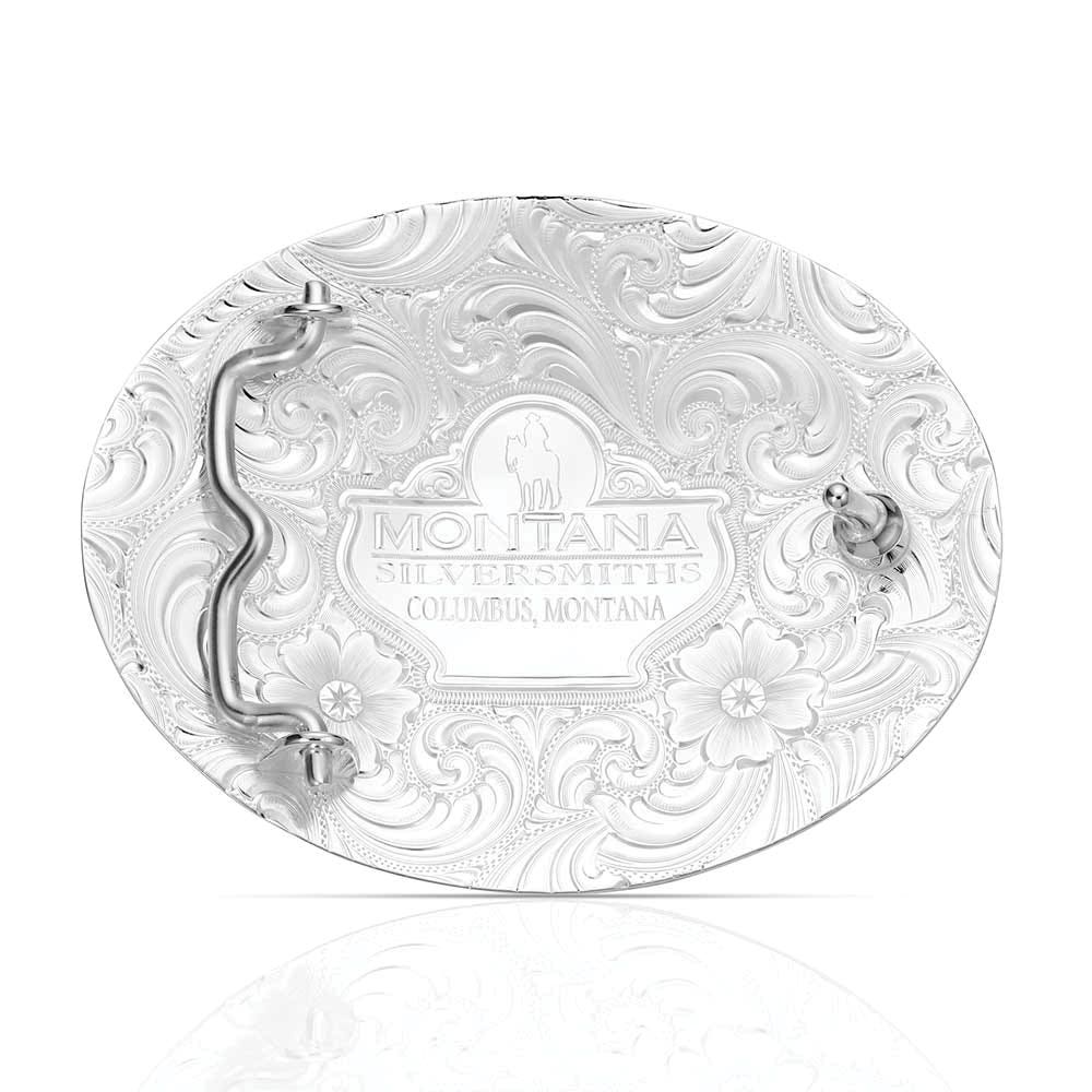 Montana Silversmiths Aztec Bucking Horse Oval Belt Buckle