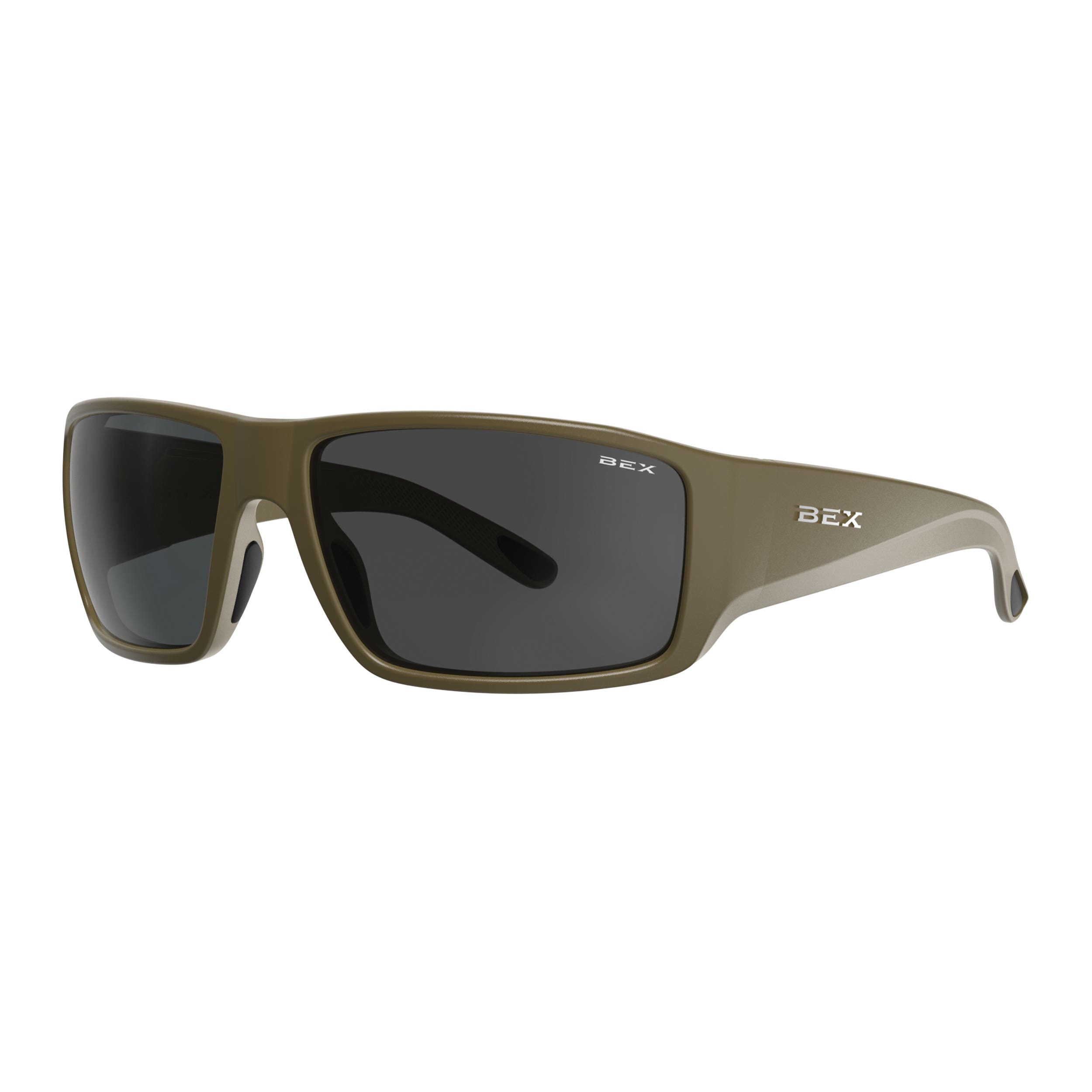 BEX Badlands Series S158SG Sunglasses, Full, Relialite, NYPO Polarized, Gray/Matte Saddle Lens