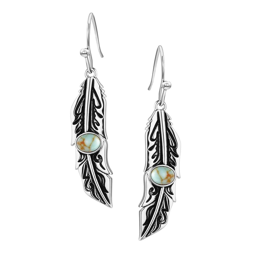 Montana Silversmiths ER6389FW Earrings, Women's, Windsong, Turquoise, Brass