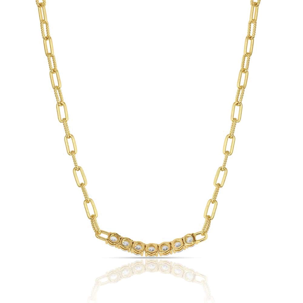 Montana Silversmiths NC6378 Necklace, Women's, Sapphire Sky Bar, Cubic Zirconia, Brass